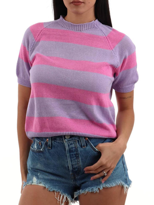 m/c righe I AM Maglia Donna 1810 Rosa lilla