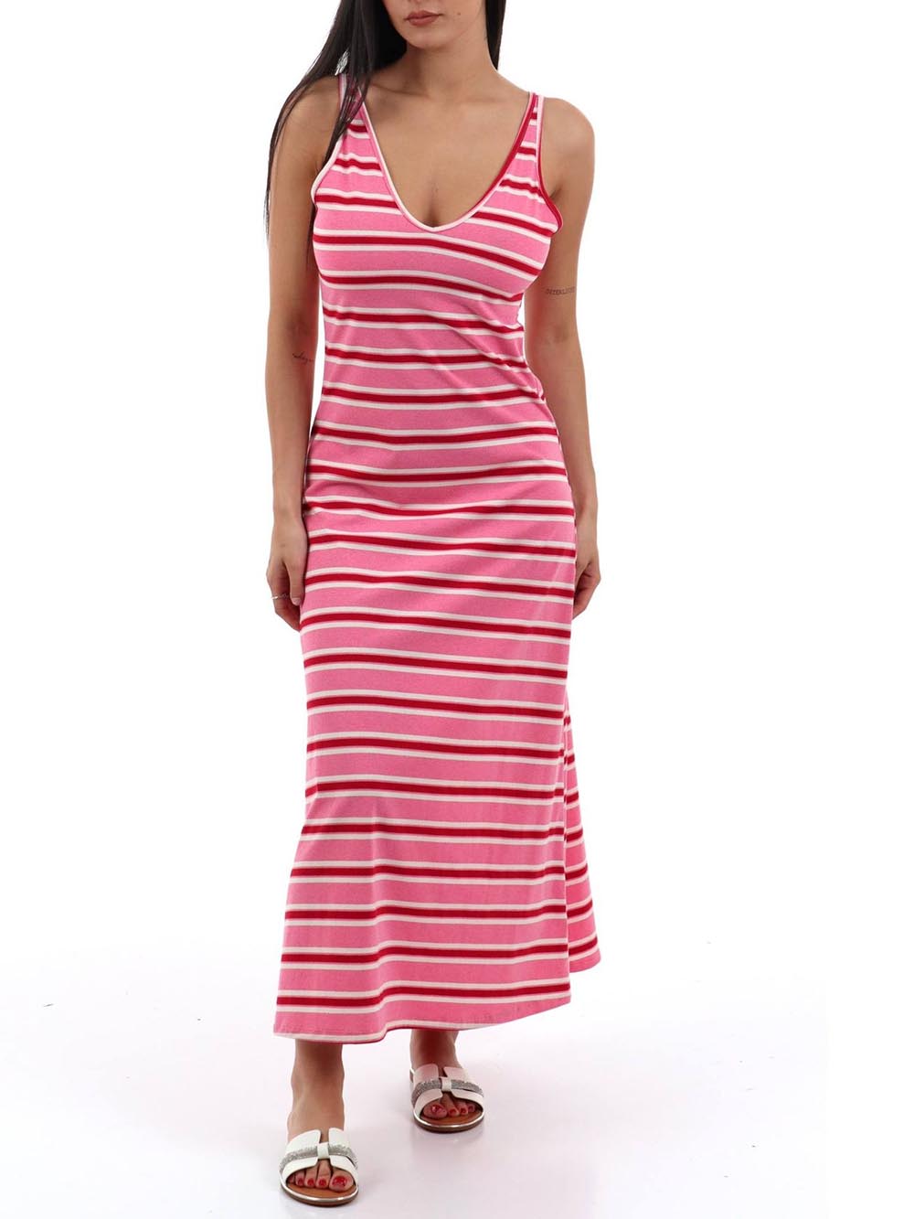 lungo I AM Abito Donna 25260 Rosa rosso