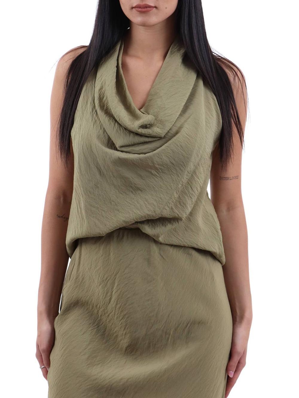 collo cappuccio I AM Top Donna 25422v78 Verde