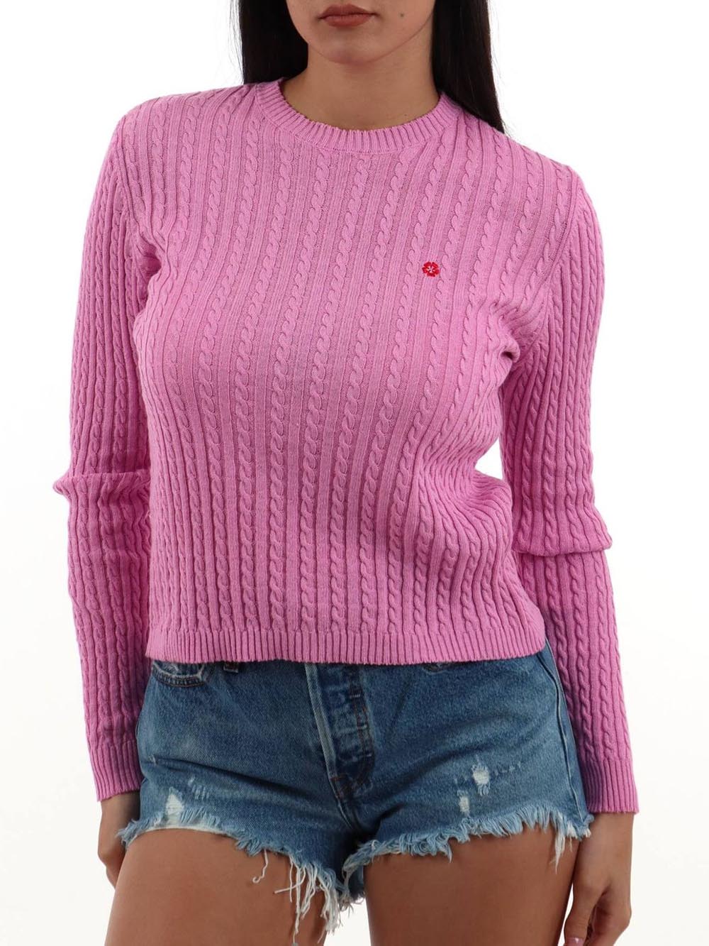 girocollo trecce I AM Maglia Donna 26234 Rosa