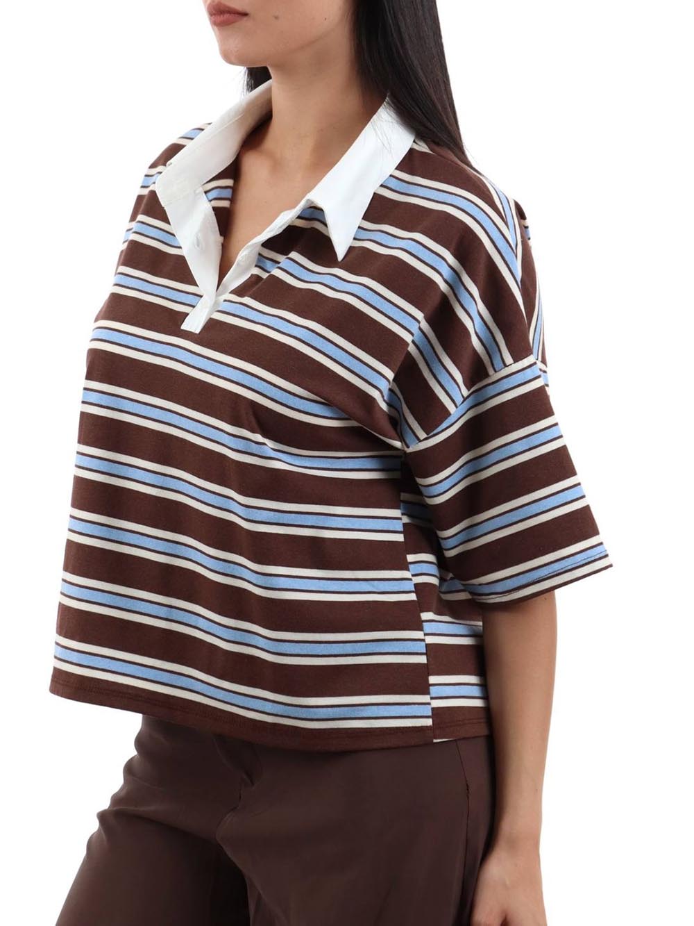 righe I AM Polo Donna 26521 Moro celeste