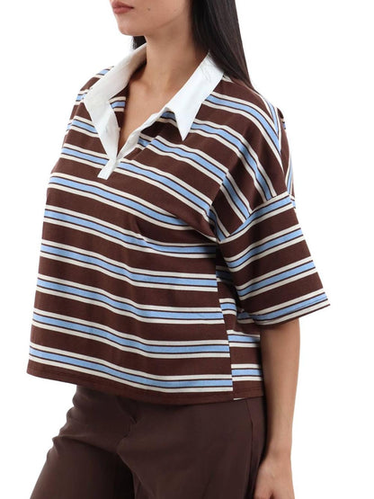 righe I AM Polo Donna 26521 Moro celeste