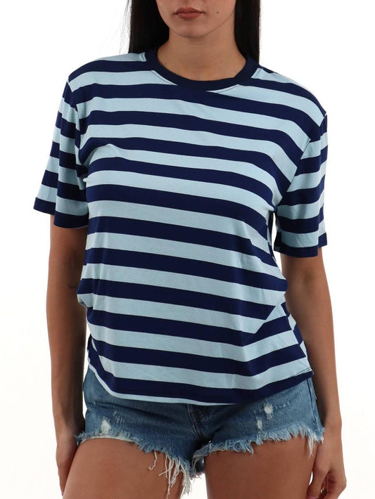 righe I AM T-shirt Donna 26522 Blu celeste