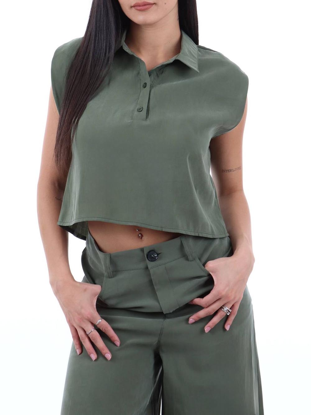crop I AM Camicia Donna 30902 Militare