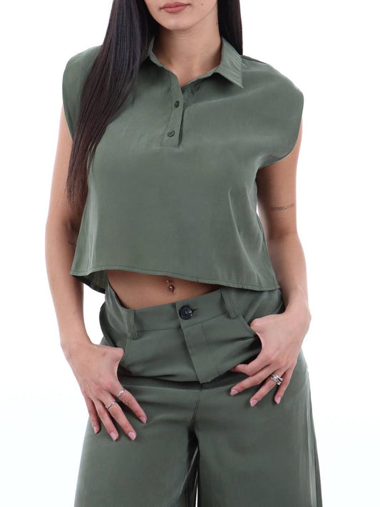 crop I AM Camicia Donna 30902 Militare