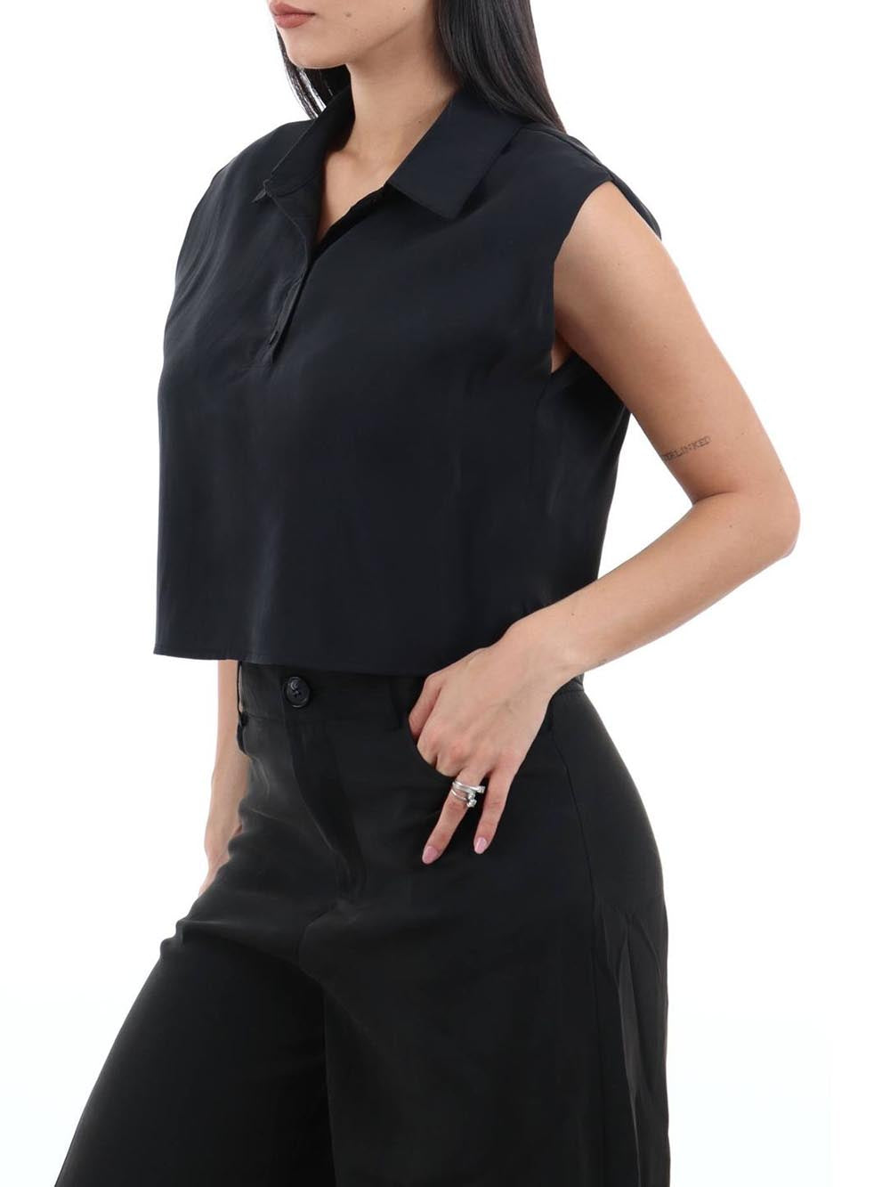 crop I AM Camicia Donna 30902 Nero