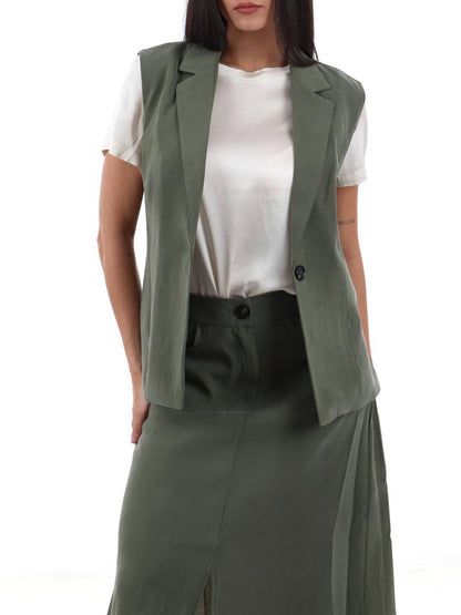 1 bottone I AM Gilet Donna 30912 Militare