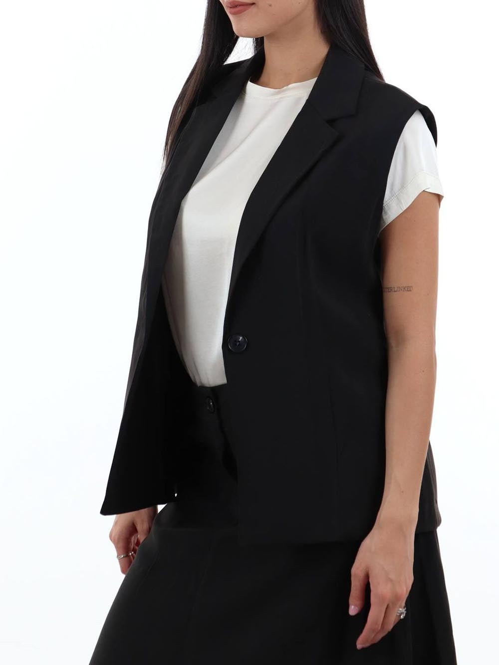 1 bottone I AM Gilet Donna 30912 Nero