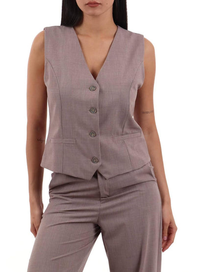 a v gessato I AM Gilet Donna 95105 Nocciola