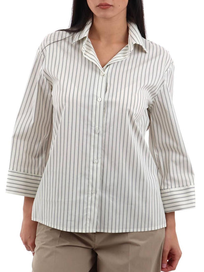 righe I AM Camicia Donna Pe26074 Panna