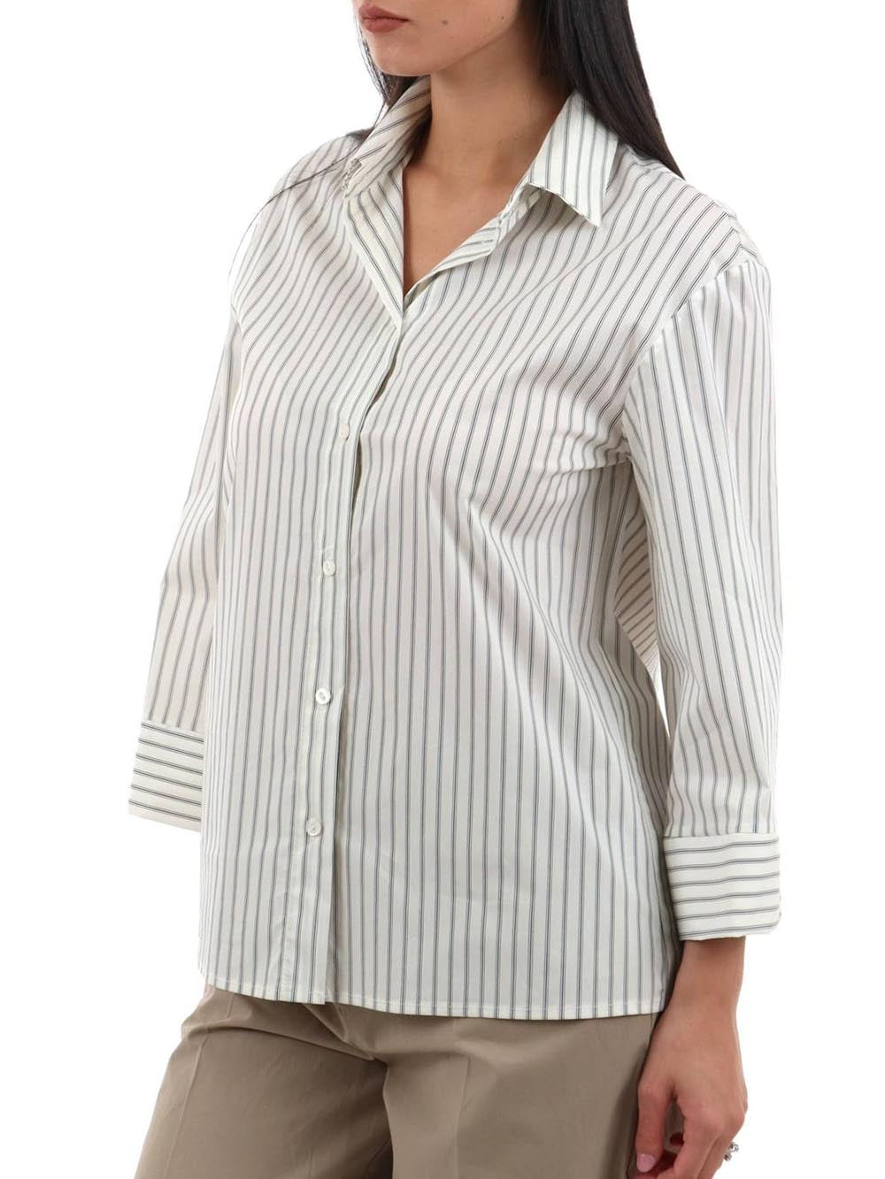 righe I AM Camicia Donna Pe26074 Panna