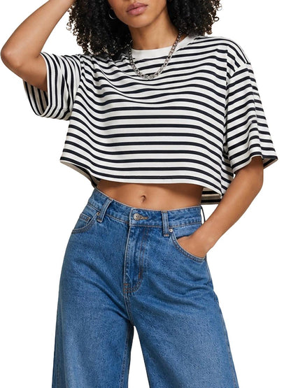 I AM T-shirt Donna Sle6ts241028d Panna blu