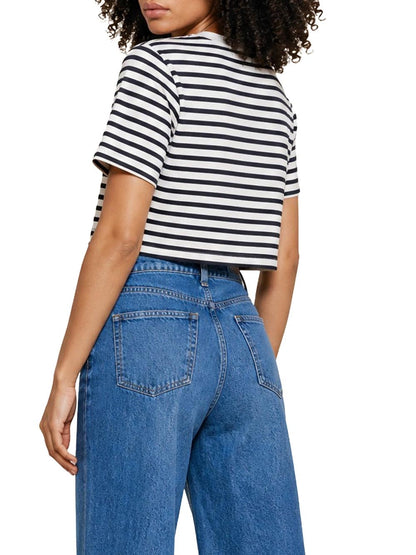 I AM T-shirt Donna Sle6ts241028d Panna blu