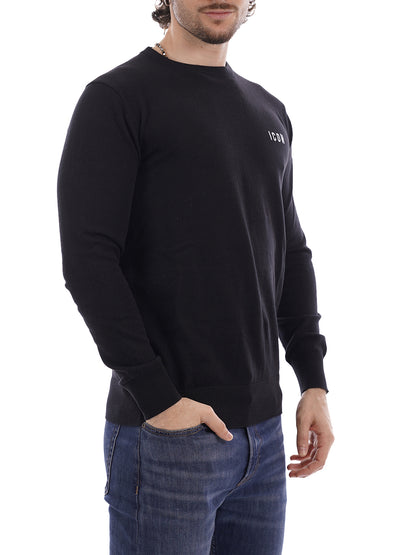 girocollo ricamo ICON Maglia Uomo Iuprem001 Nero