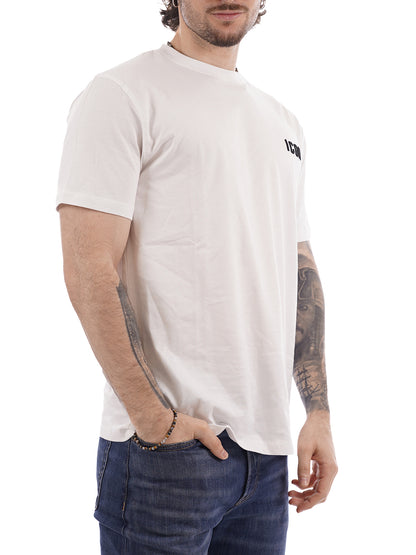 ricamo ICON T-shirt Uomo Iupret001 Bianco