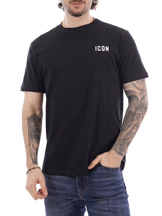 ricamo ICON T-shirt Uomo Iupret001 Nero