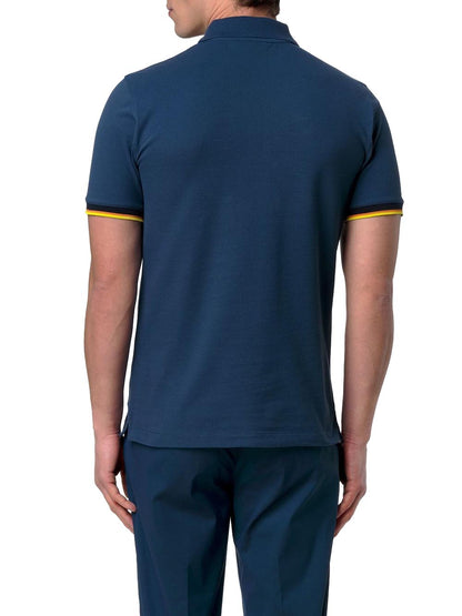 VINCENT PIQUE K-Way Polo Uomo K1125bw Blu insigna