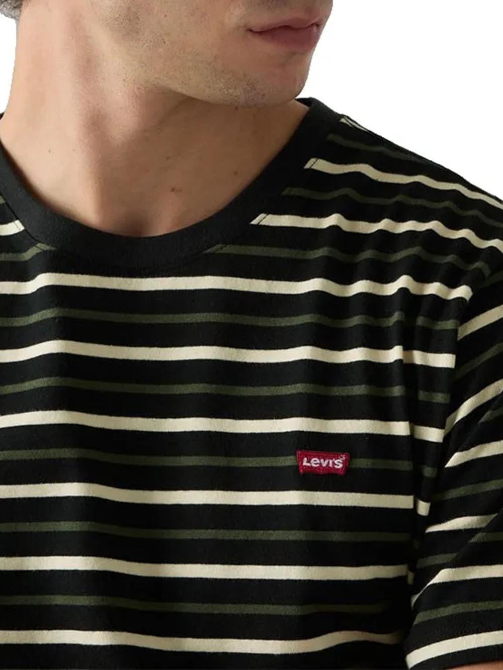 Levi's T-shirt Uomo 56605 Nero/panna/verde