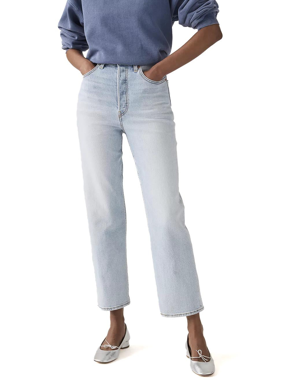 RIBCAGE STRAIGHT ANKLE FILTER HER LTW Levi's Jeans Donna 72693 Chiaro