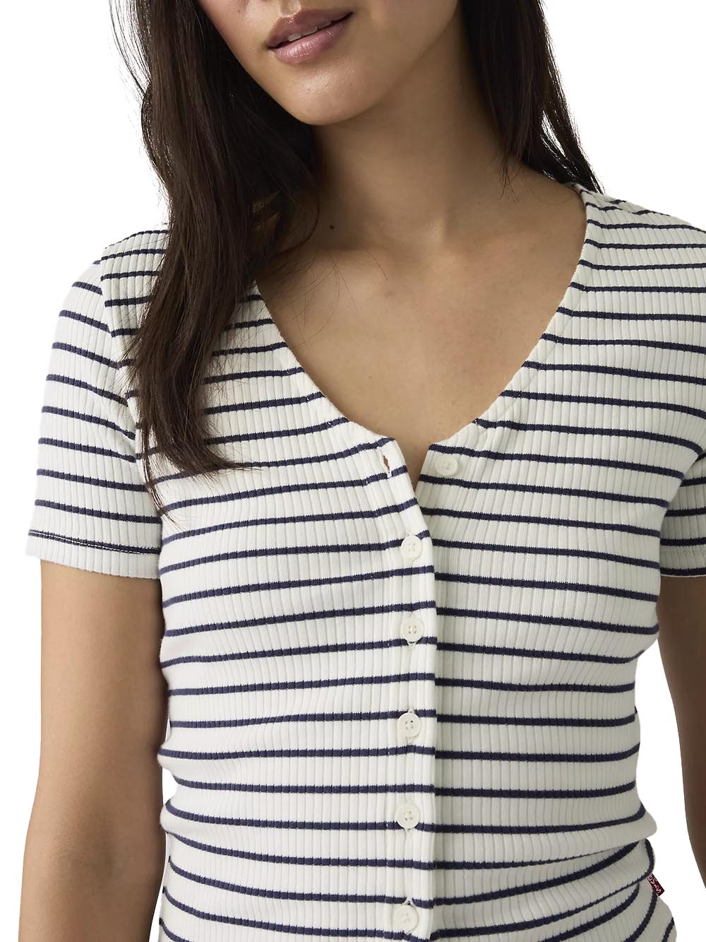 MUSE SS TEE PENELOPE STRIPE PEACOAT STRI Levi's T-shirt Donna A8782 Bianco/blu