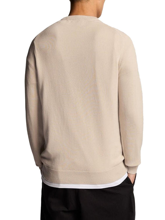 Cotton Crew Neck Jumper Lyle & Scott Maglia Uomo Kn2136v Panna