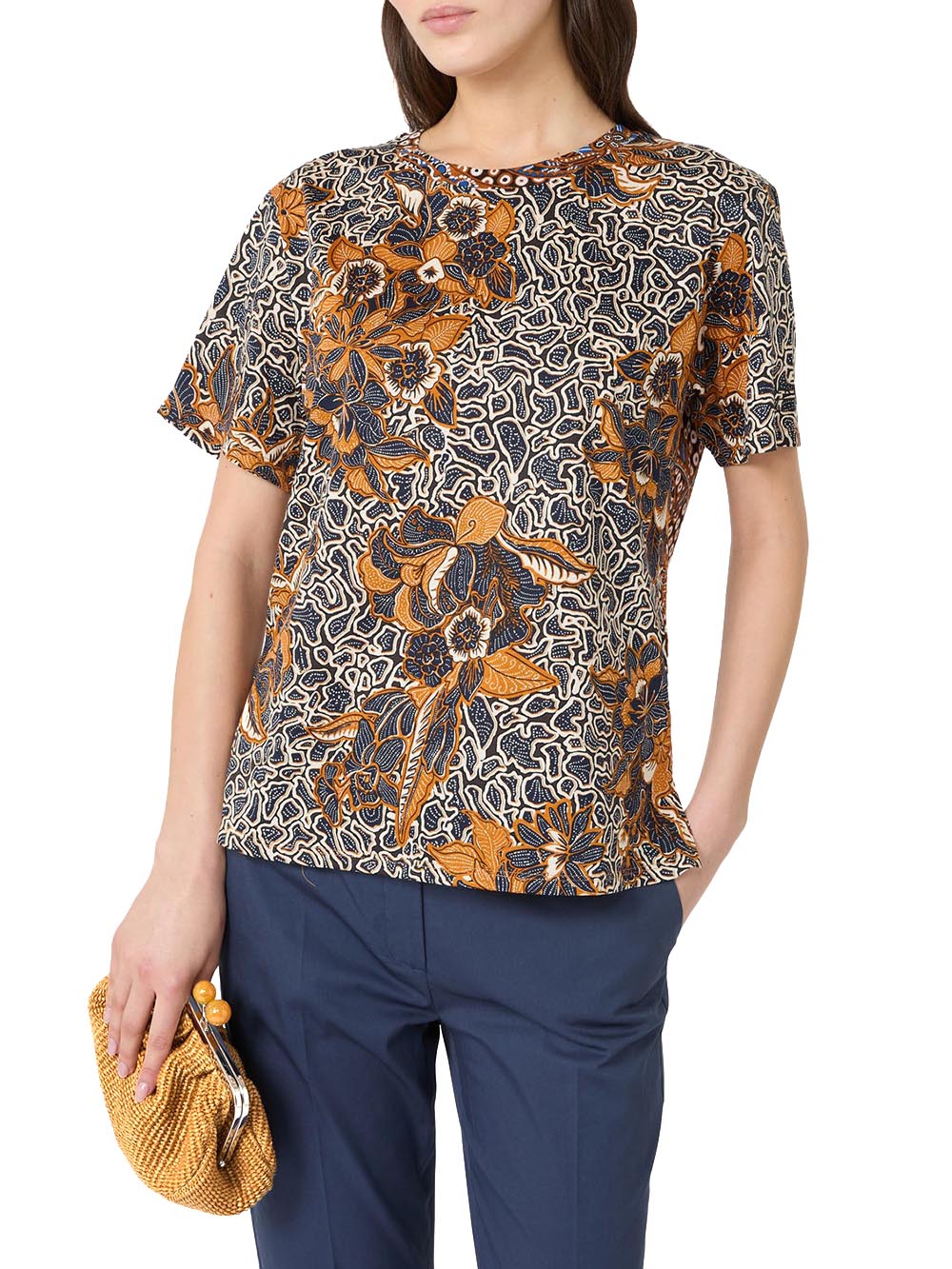 WKDBUSSOLA Max Mara Weekend T-shirt Donna 2615971022 Blu arancio