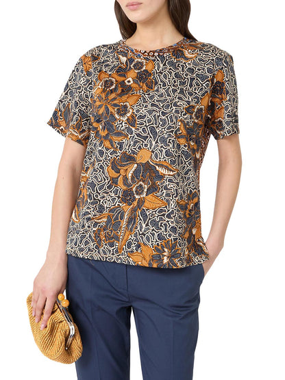 WKDBUSSOLA Max Mara Weekend T-shirt Donna 2615971022 Blu arancio