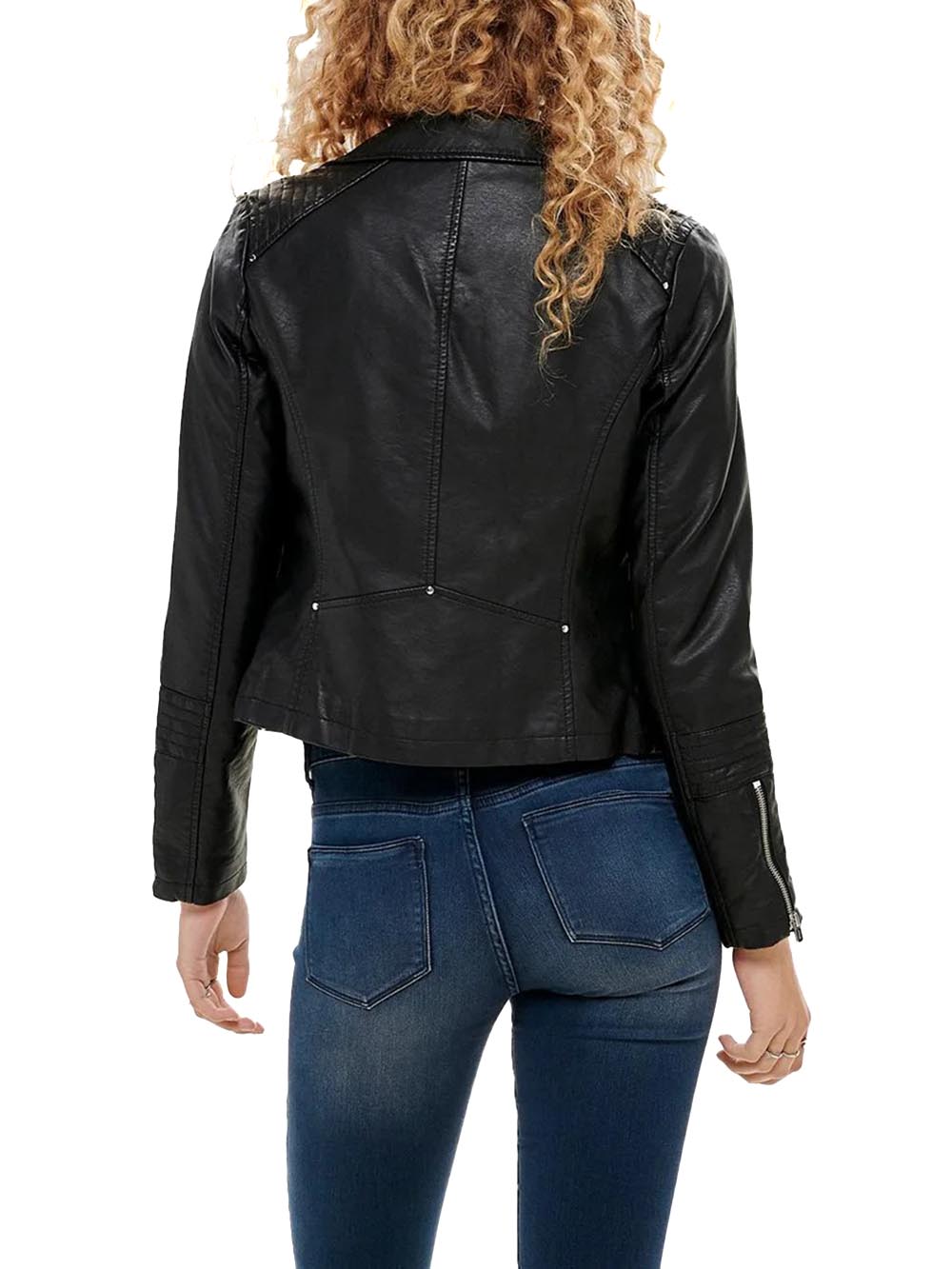 gemma faux leather biker otw Only Giubbino Donna 15153079 Nero