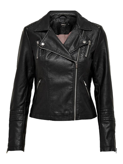 gemma faux leather biker otw Only Giubbino Donna 15153079 Nero