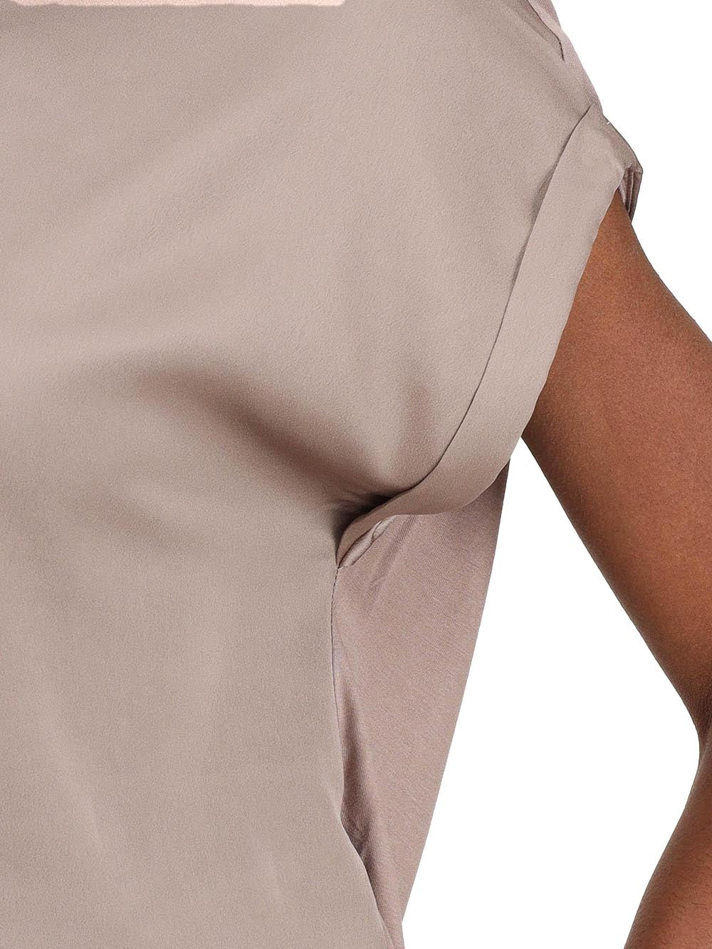 lieke s/s satin mix Only T-shirt Donna 15303413 Tortora