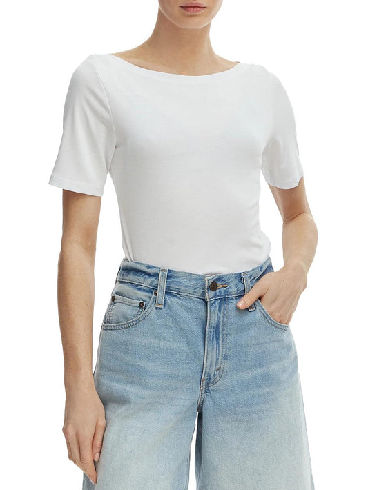 boatneck top Only T-shirt Donna 15367559 Bianco