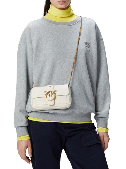 LOVE ONE POCKET C VITELLO SETA Pinko Borsa a Tracolla Donna 100061 A0f1 Panna