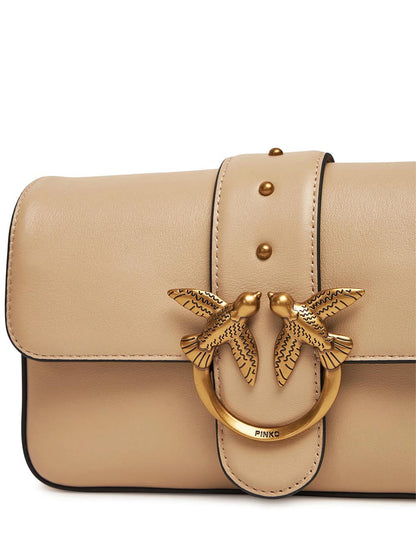 LOVE ONE MINI SLOUCHY FL VITEL Pinko Borsa a Tracolla Donna 104340 A0qo Beige
