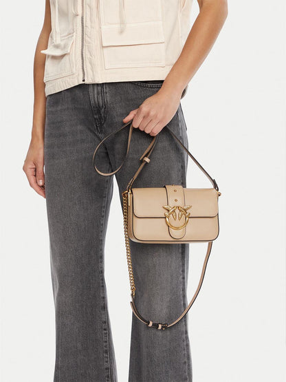 LOVE ONE MINI SLOUCHY FL VITEL Pinko Borsa a Tracolla Donna 104340 A0qo Beige