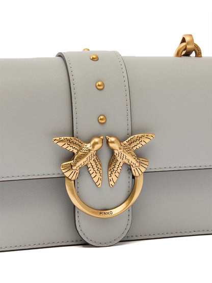 LOVE ONE MINI ST. CL VITELLO S Pinko Borsa a Tracolla Donna 105856 A0f1 Grigio perla