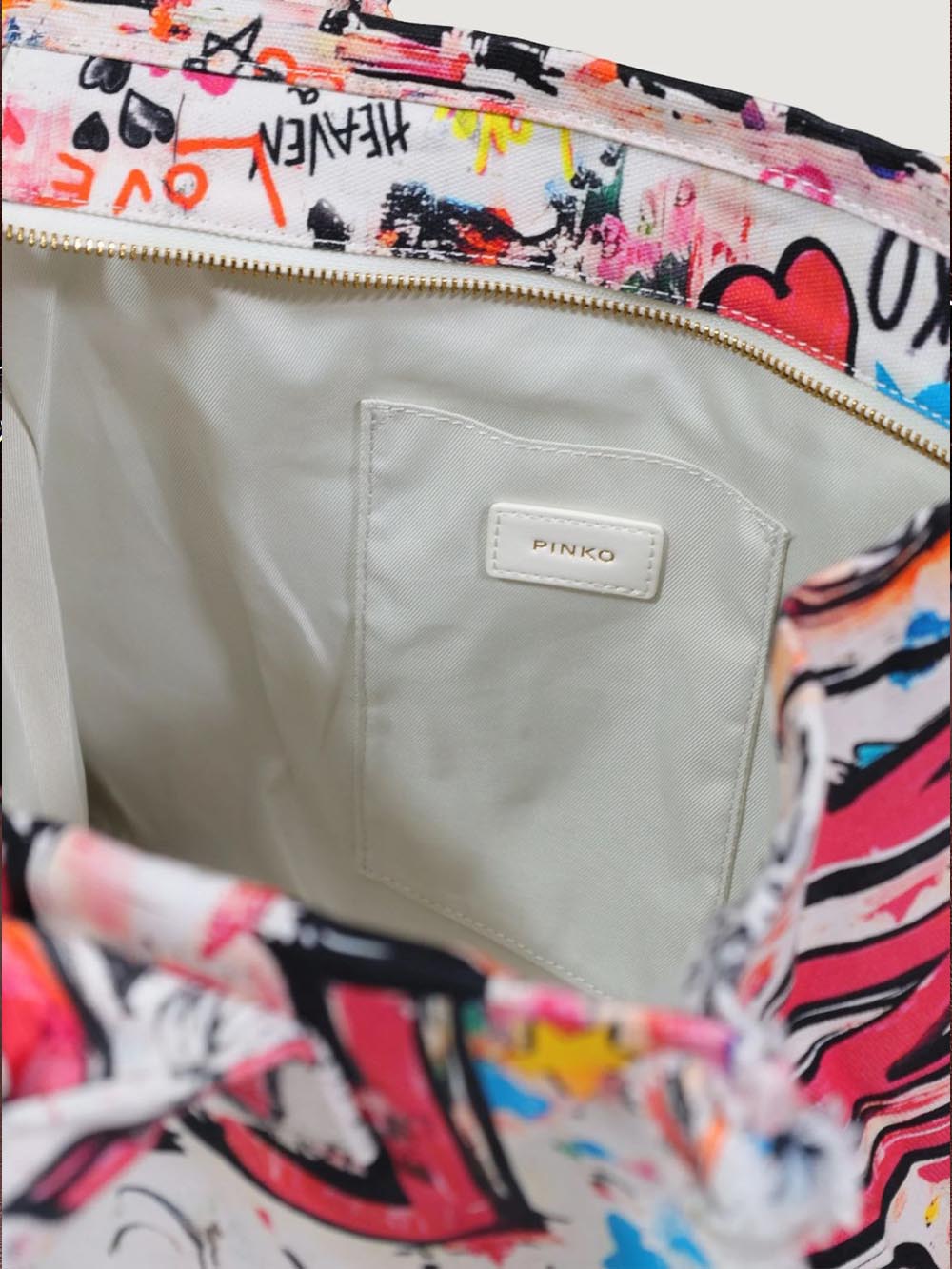 BEACH SHOPPER CANVAS STAMPA GR Pinko Borsa Shopper Donna 106673 A3b6 Bianco multicolor