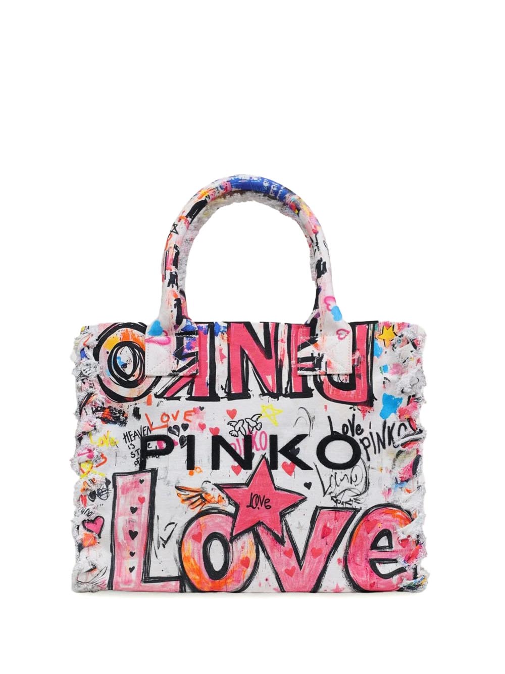 BEACH SHOPPER CANVAS STAMPA GR Pinko Borsa Shopper Donna 106673 A3b6 Bianco multicolor