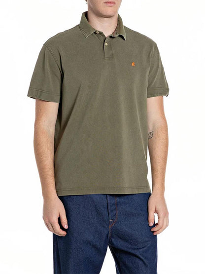 Replay Polo Uomo M3431a.000.22696m Verde militare