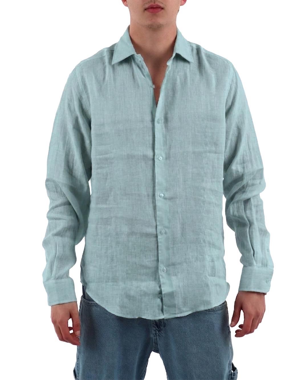 YOS Camicia Uomo 9432900 Verde tiffany