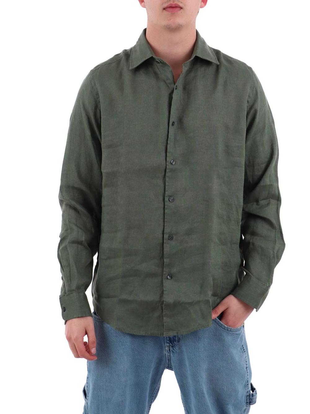 YOS Camicia Uomo 9432900 Verde sottobosco
