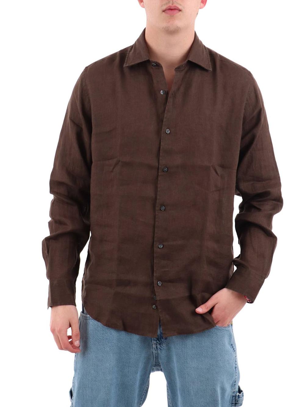 YOS Camicia Uomo 9432900 Marrone