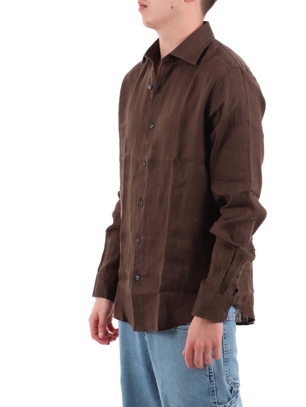 YOS Camicia Uomo 9432900 Marrone
