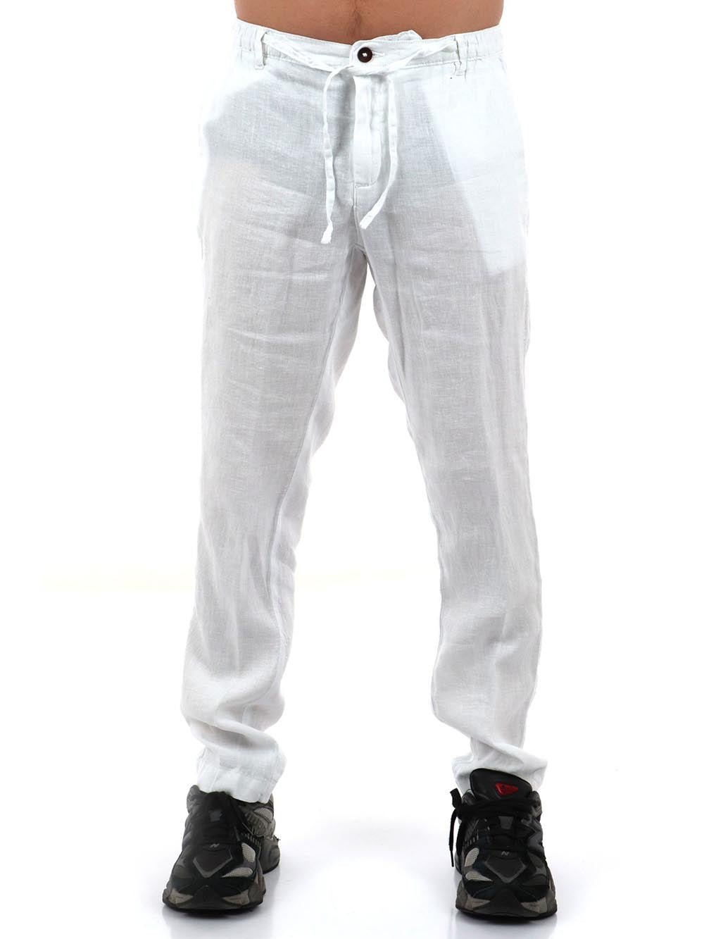 coulisse in vita YOS Pantalone Uomo Asky Gold 226 Bianco