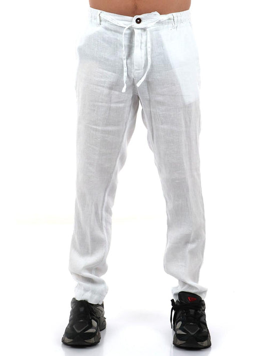 coulisse in vita YOS Pantalone Uomo Asky Gold 226 Bianco