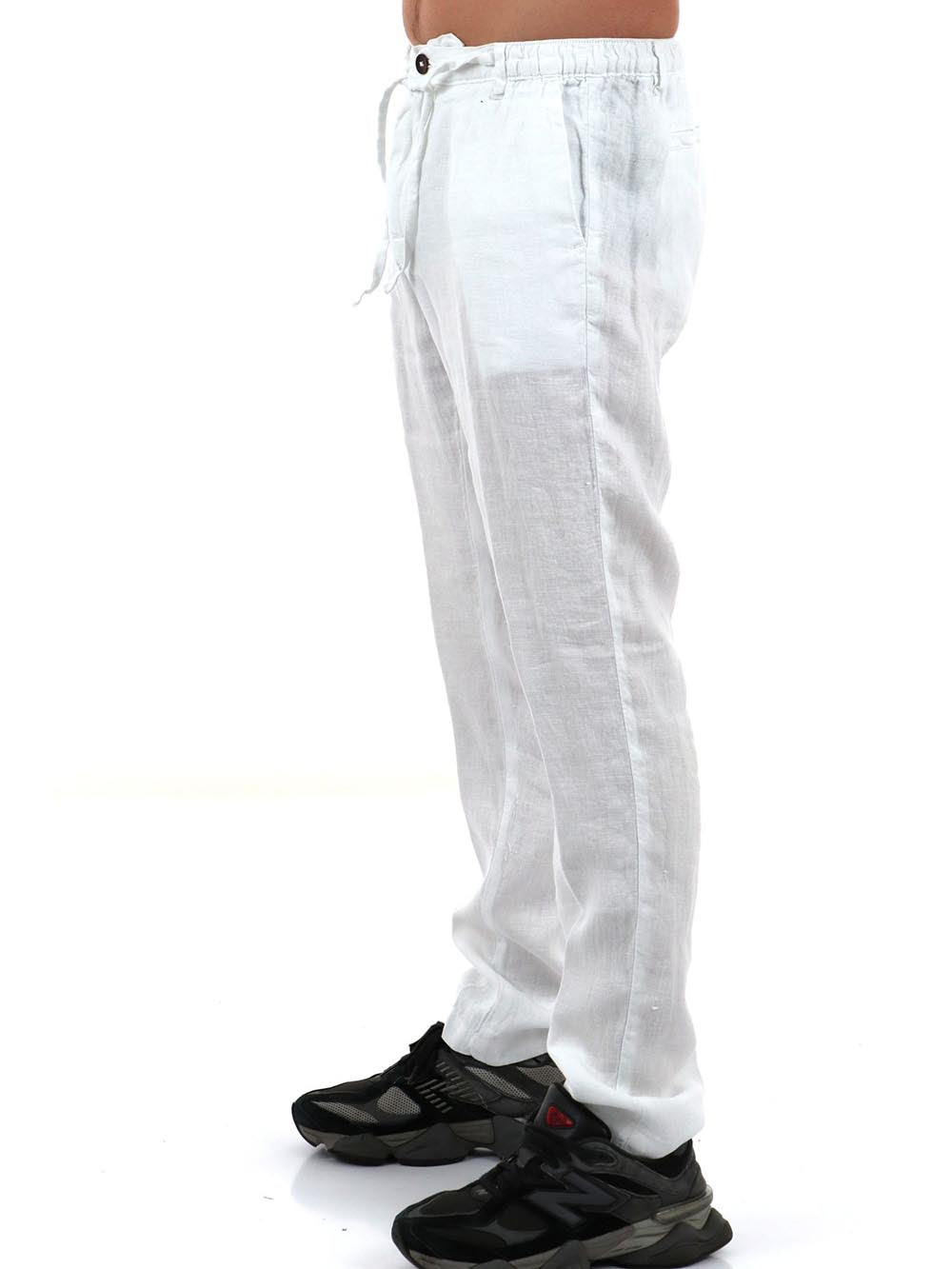 coulisse in vita YOS Pantalone Uomo Asky Gold 226 Bianco