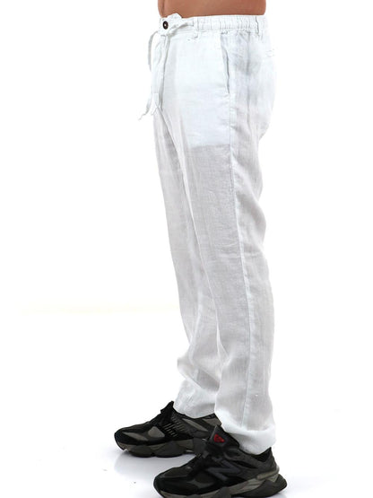 coulisse in vita YOS Pantalone Uomo Asky Gold 226 Bianco