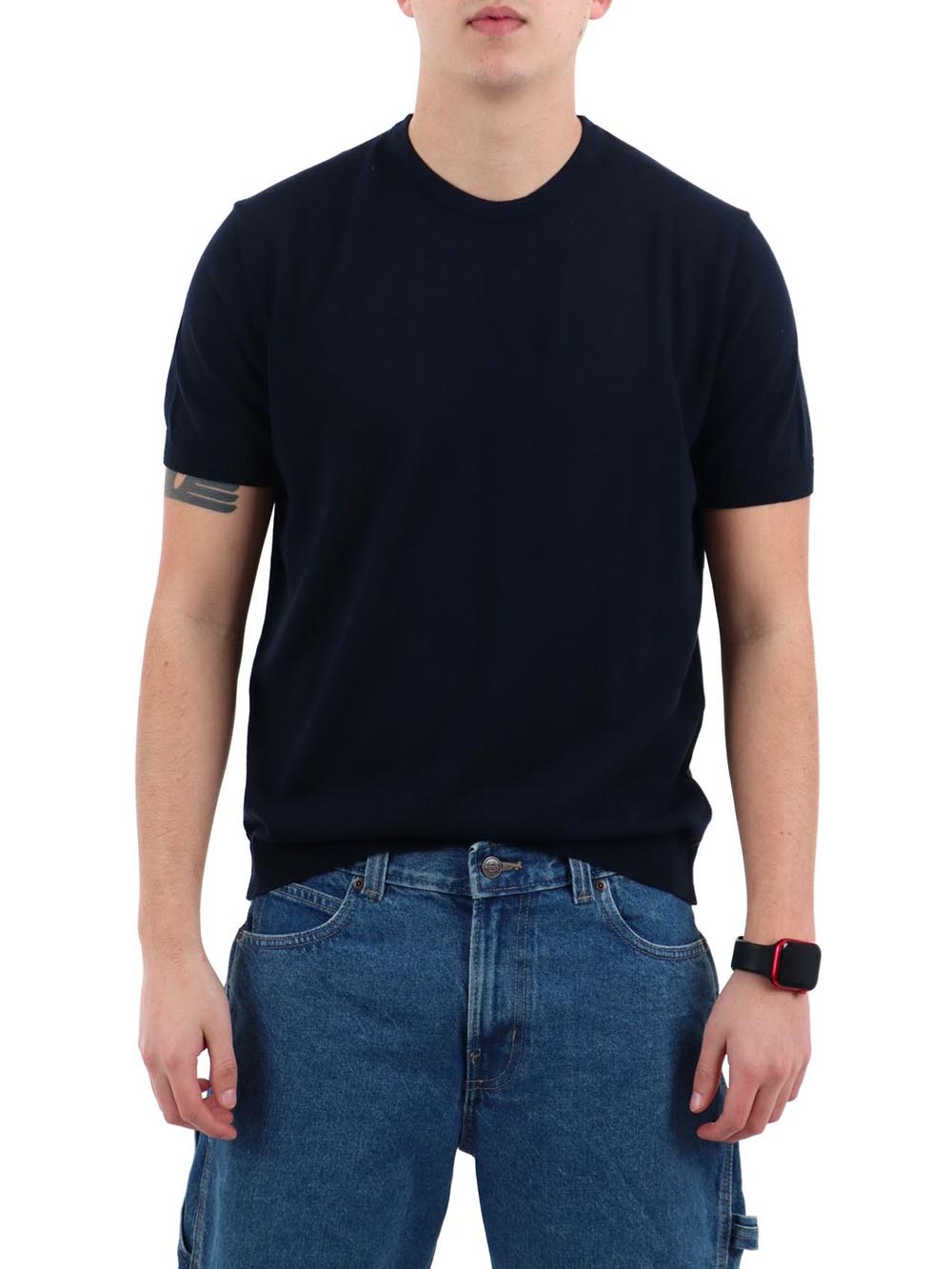 girocollo m/m crepe YOS Maglia Uomo Cc322y Blu