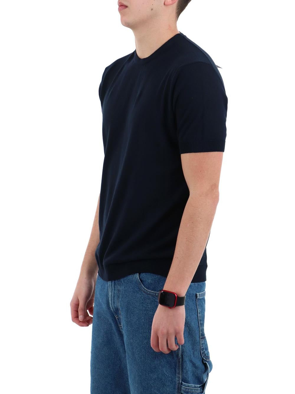 girocollo m/m crepe YOS Maglia Uomo Cc322y Blu