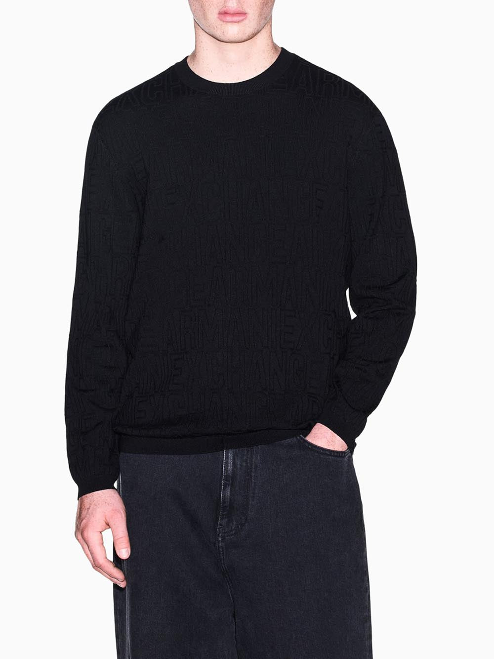 Armani Exchange Pullover Uomo Xm002986 Af10454 Nero