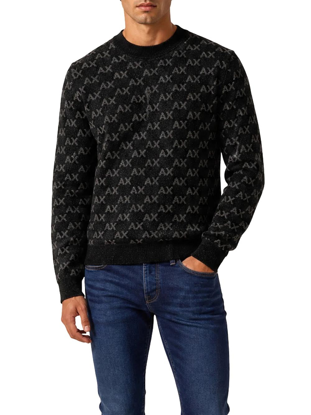 Armani Exchange Pullover Uomo Xm002992 Af16916 Nero